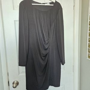 Calvin Klein long sleeve draped dress